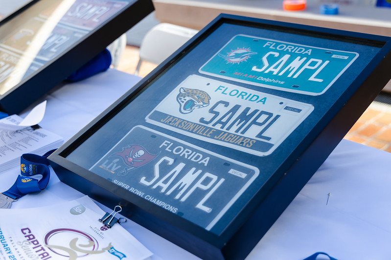 Florida sports specialty license plates on display